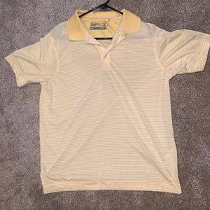 Striped Yellow and White Golf Shirt